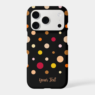 Polka Dots - Warm Colors on Black Phone Case