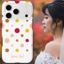 Polka Dots - Warm Colors on White Phone Case