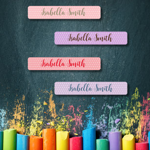 Polka Dots waterproof kids name clothing Labels