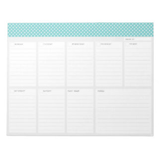 Polka Dots Weekly Desk Planner Notepad