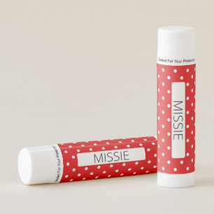 Polka Dots White On Red Lip Balm