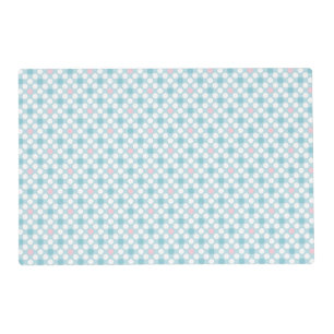 Polka dots white pink blue retro placemat