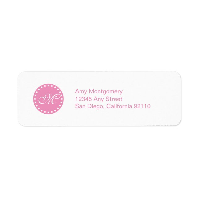 Polka Dots with Monogram label -pink (Front)