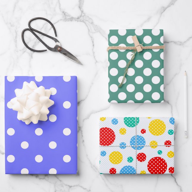 Polka Dots  Wrapping Paper Sheets (Front)