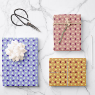 Polka dots wrapping paper sheets
