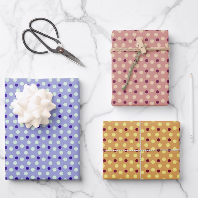Polka dots wrapping paper sheets (Front)