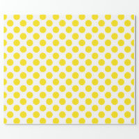 White polka dots on lemon yellow wrapping paper, Zazzle
