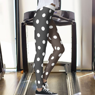 Polka Dotted Grey Brown White Pattern Women's Yoga Leggings