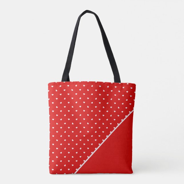 Polka Dotted Hearts Tote Bag (Back)