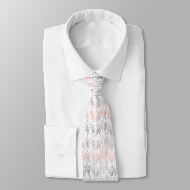 Polka Dotted Mountain Peak Pattern Neck Tie (Tied)
