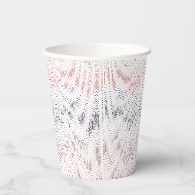 Polka Dotted Mountain Peak Pattern Paper Cups (Left)
