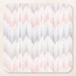 Polka Dotted Mountain Peak Pattern Square Paper Coaster