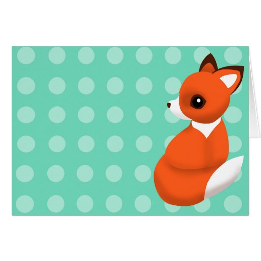 Polka Fox Notelet Cards (Front Horizontal)