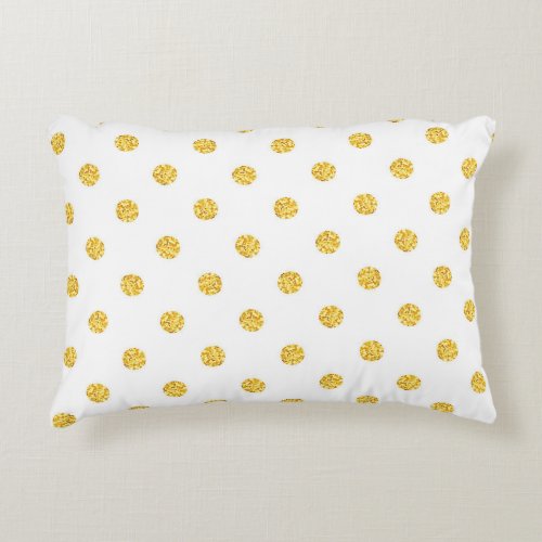 Polka Gold Glitter Dots Texture Accent Pillow