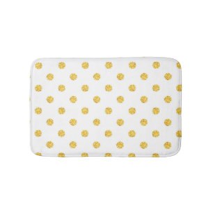 Polka Gold Glitter Dots Texture Bath Mat