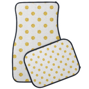 Polka Gold Glitter Dots Texture Car Floor Mat