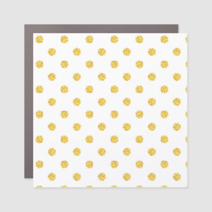 Polka Gold Glitter Dots Texture Car Magnet