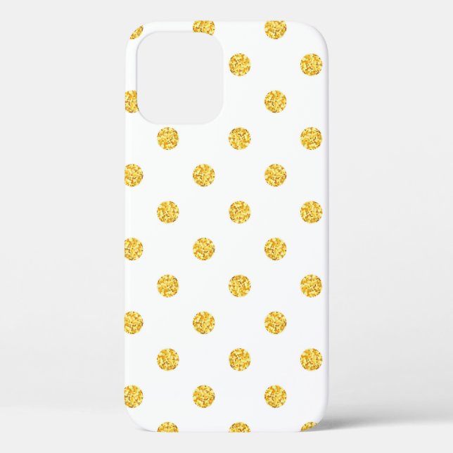 Polka Gold Glitter Dots Texture Case-Mate iPhone Case (Back)