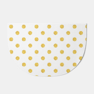 Polka Gold Glitter Dots Texture Doormat