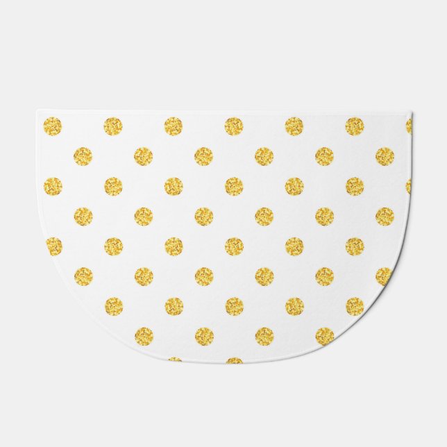 Polka Gold Glitter Dots Texture Doormat (Front)