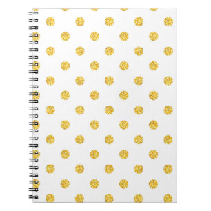 Polka Gold Glitter Dots Texture Notebook