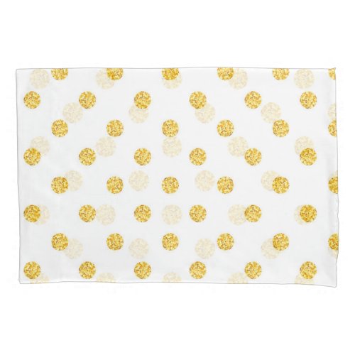Polka Gold Glitter Dots Texture Pillow Case