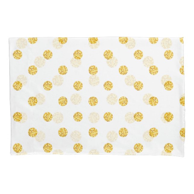 Polka Gold Glitter Dots Texture Pillow Case (Front)
