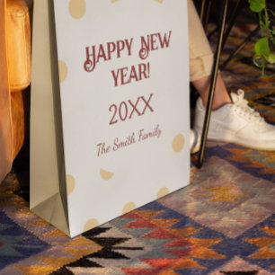 Polka Gold New Year’s Eve Festive Party Medium Gift Bag