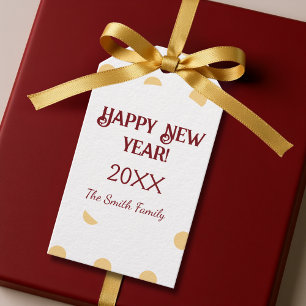 Polka Gold New Year’s Eve Personalized Holiday  Gift Tags