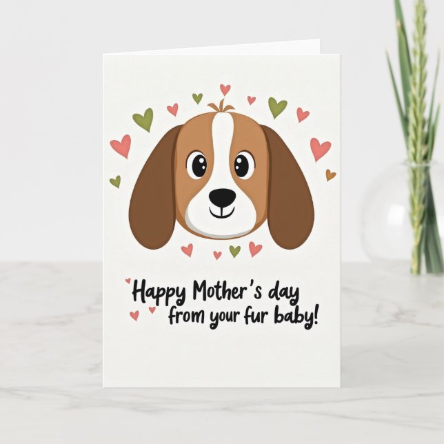 Polka Heart Animal Love Card (Front)