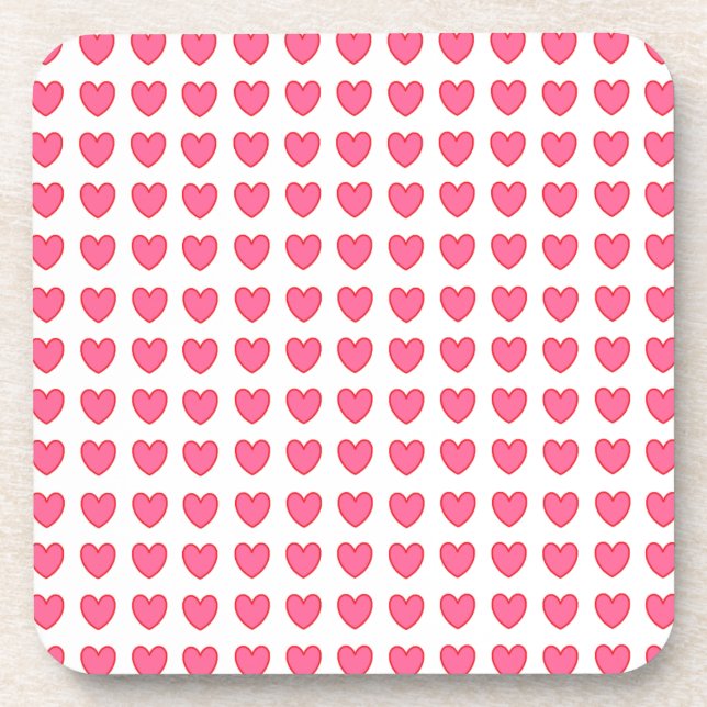 Polka Hearts Beverage Coaster (Front)