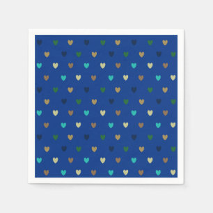 Polka hearts in peacock blue shades napkins