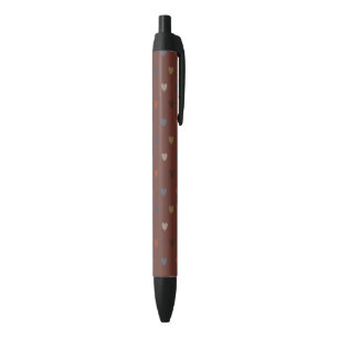 Polka hearts on kilim brown pen