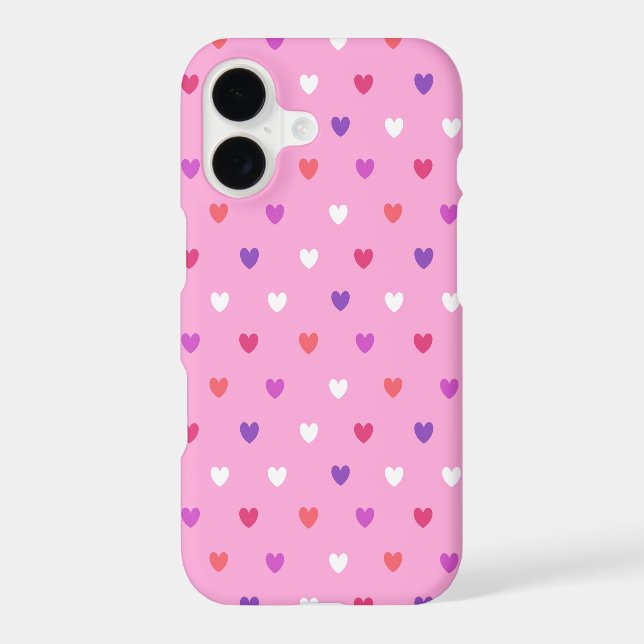 Polka hearts on pink Case-Mate iPhone case (Back)