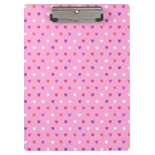 Polka hearts on pink clipboard