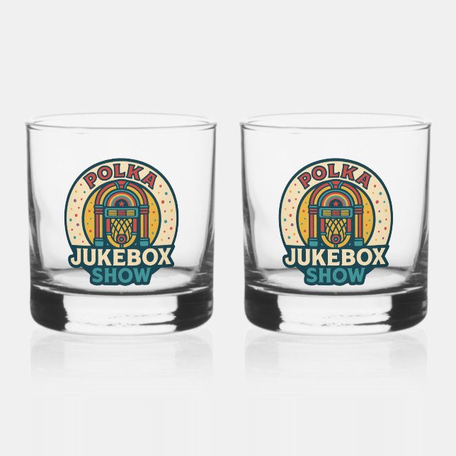 Polka Jukebox Logo Drinkware Set Whiskey Glass (Front)