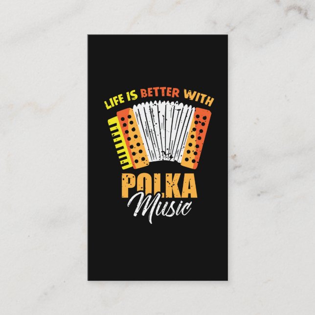 Polka Music Accordion Polish Dancing Business Card (Front)