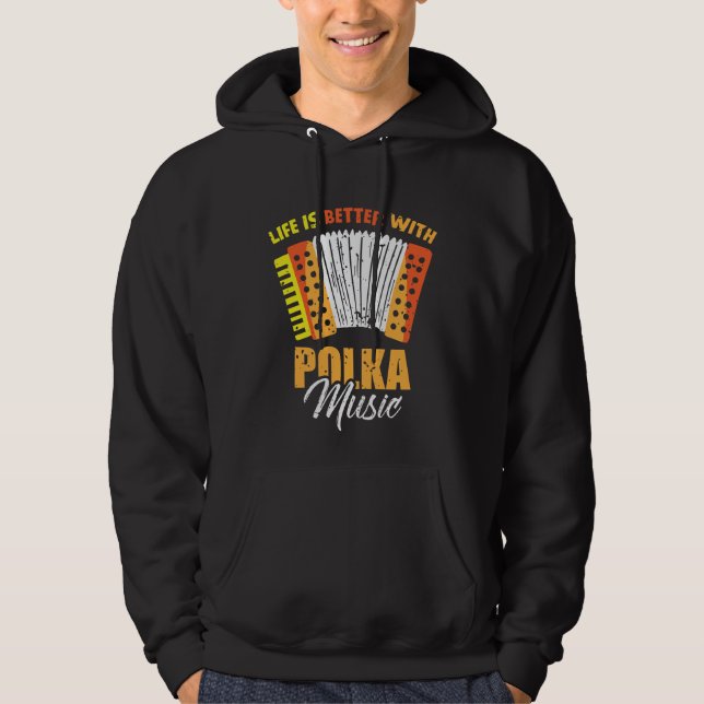 Polka Music Accordion Polish Dancing Hoodie (Front)