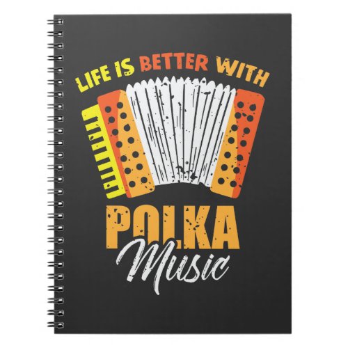 Polka Music Accordion Polish Dancing Notebook