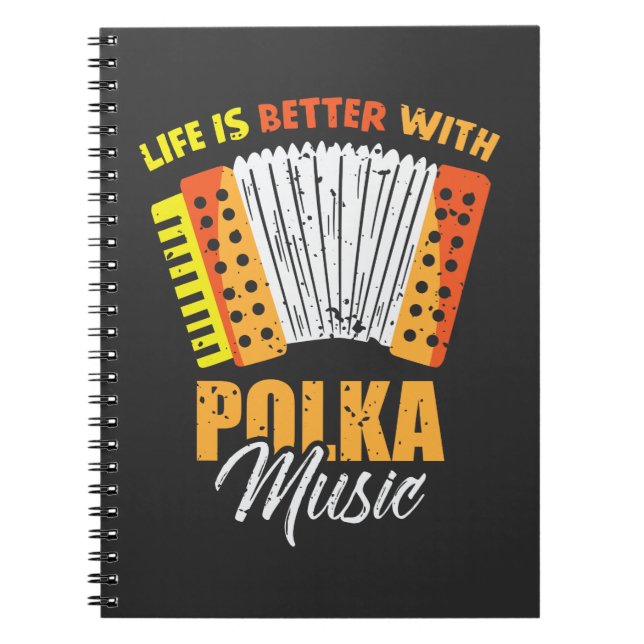 Polka Music Accordion Polish Dancing Notebook (Front)