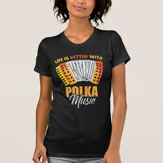 Polka Music Accordion Polish Dancing T-Shirt (Front)