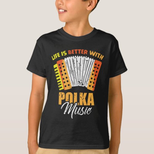 Polka Music Accordion Polish Dancing T_Shirt