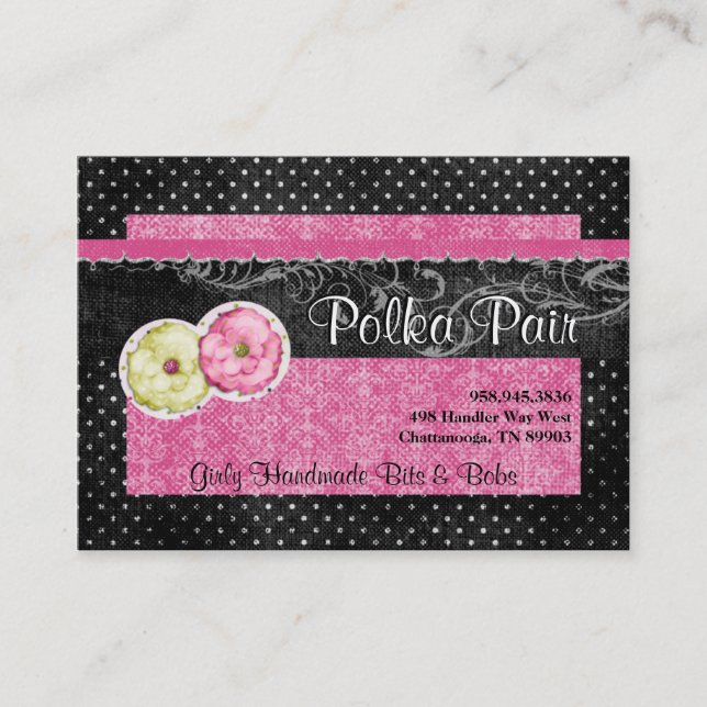 Polka Pair Chubby Business Cards (Front)