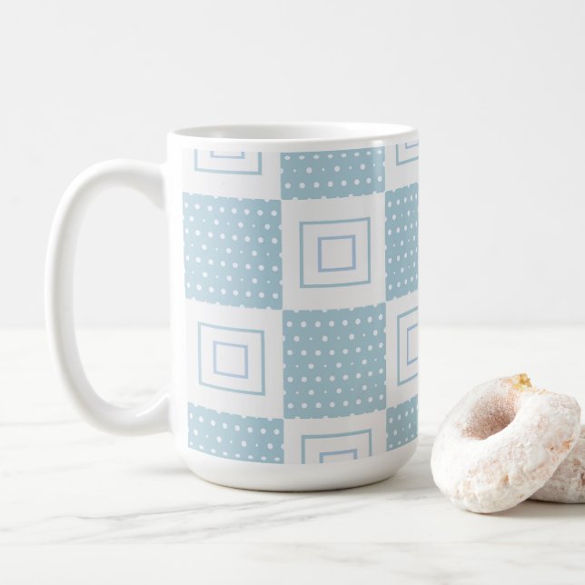 Polka Pattern, 15oz Coffee Mug (With Donut)