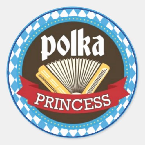 Polka Princess Oktoberfest Classic Round Sticker