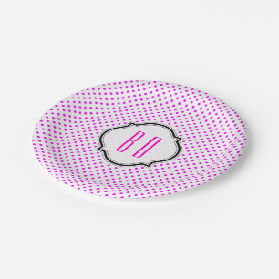 Polka Punkte Dots Muster mit Monogram Paper Plates