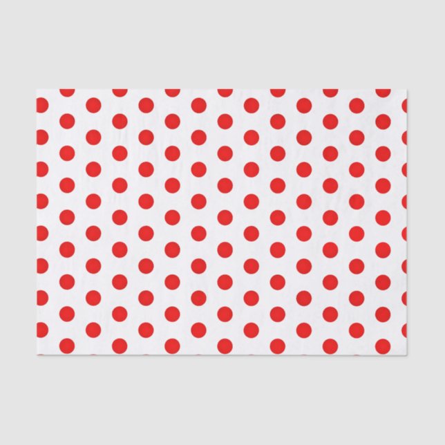Polka Red Dots Print Tissue Paper (Front)