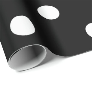 Polka Small Dots Black White Classic Elegant Wrapping Paper