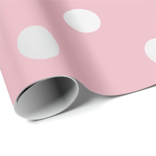 Polka Small Dots Pink Powder Blush Silver Gray Wrapping Paper