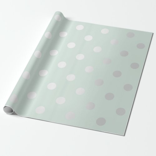 Polka Small Dots Tiffany Aqua Mint Silver Gray Wrapping Paper